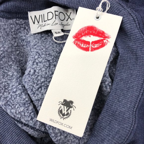 Wildfox Blue & White Reindeer Nordic Print Sweatshirt Oversized Fit Size Medium - Picture 7 of 9